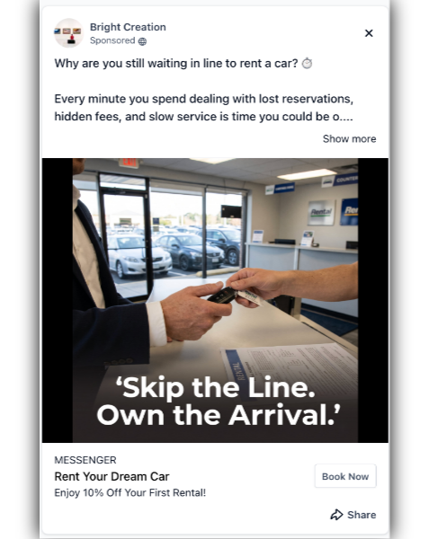 Car Rental - Facebook Ad