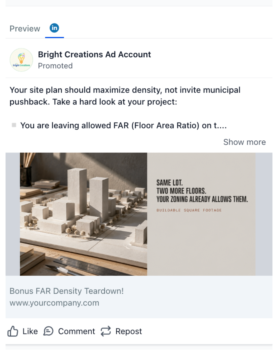 Architecture & Urban Planning Studio - LinkedIn Ad