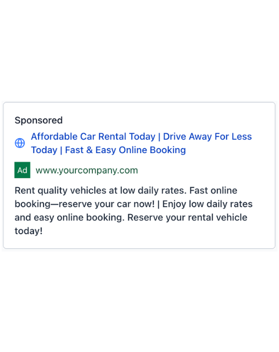 Car Rental Agency - Google Ad