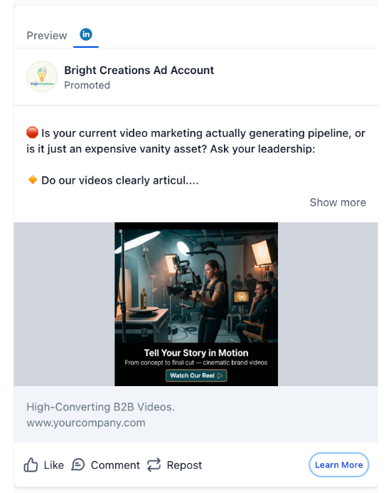 Video Production & Editing - LinkedIn Ad