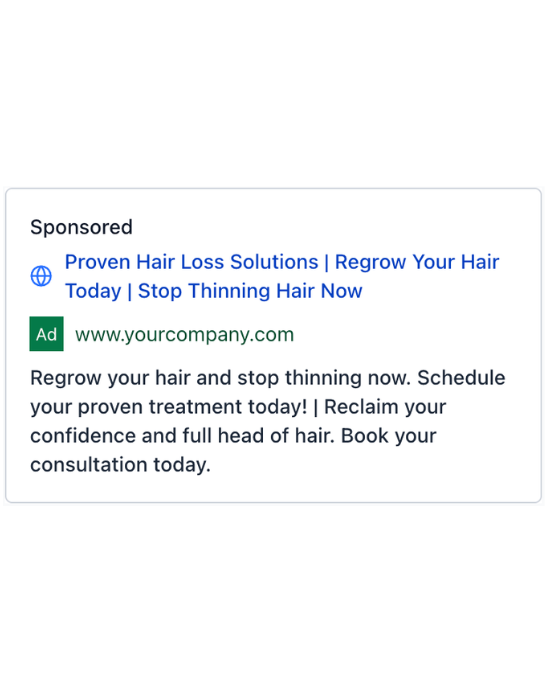 Hair Regrowth - Google Ad
