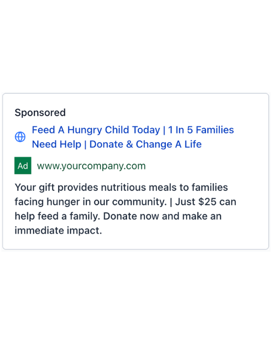 Feed the Hungry Charity - Google Ad