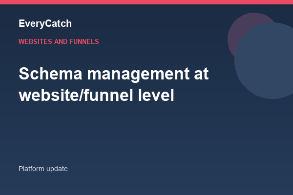 Schema management at website/funnel level