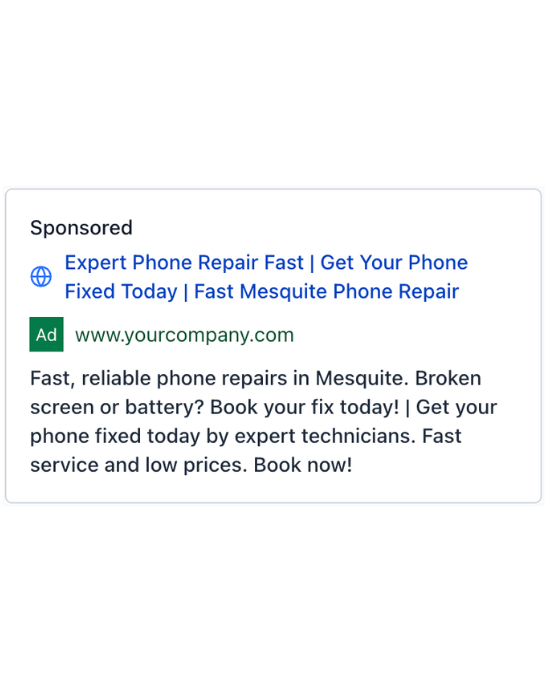 Cell Phone Repair - Google Ad