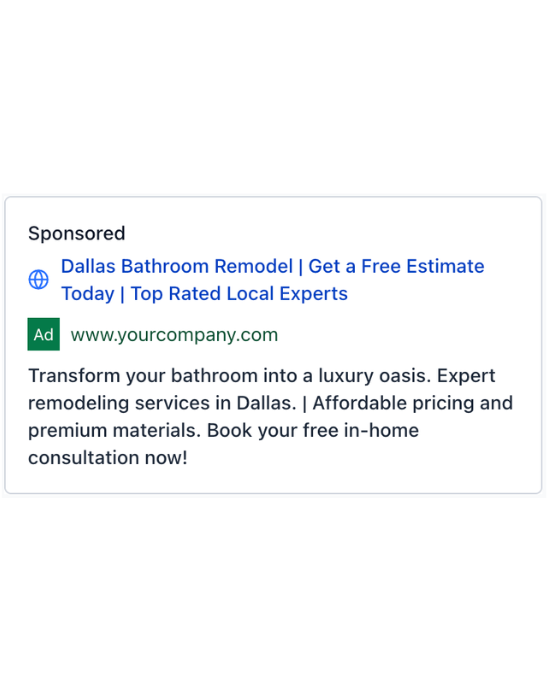 Bathroom Renovation - Google Ad