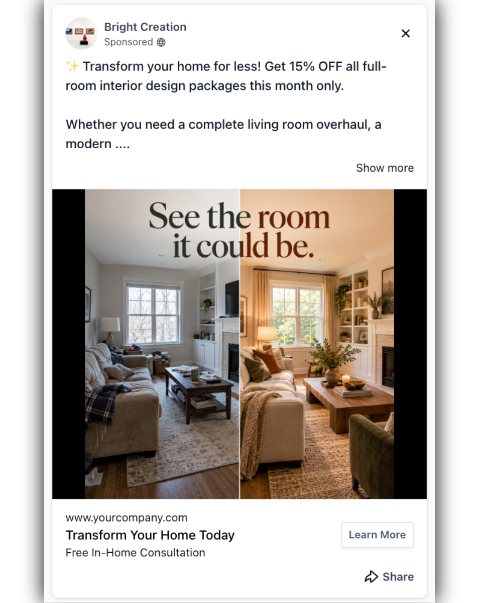 Interior Designer Studio - Facebook Ad