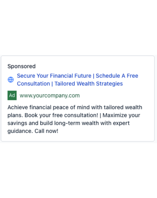 Wealth Advisor - Google Ad