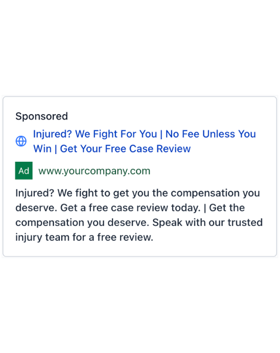 Personal Injury Law Firm - Google Ad