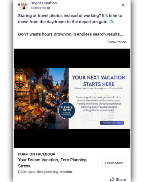 Travel Consultant - Facebook Ad