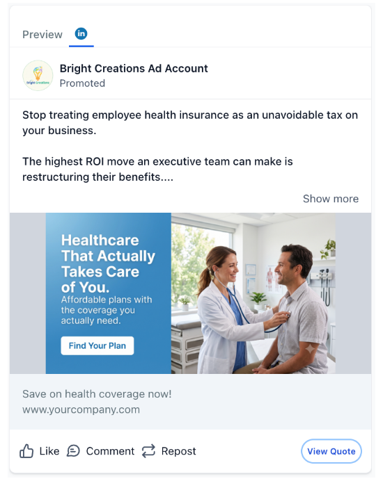 Health Insurance - LinkedIn Ad