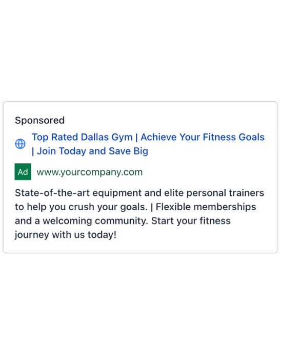 Fitness Center - Google Ad