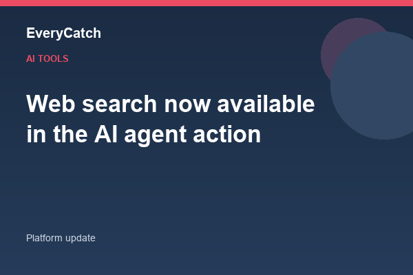 Web search now available in the AI agent action