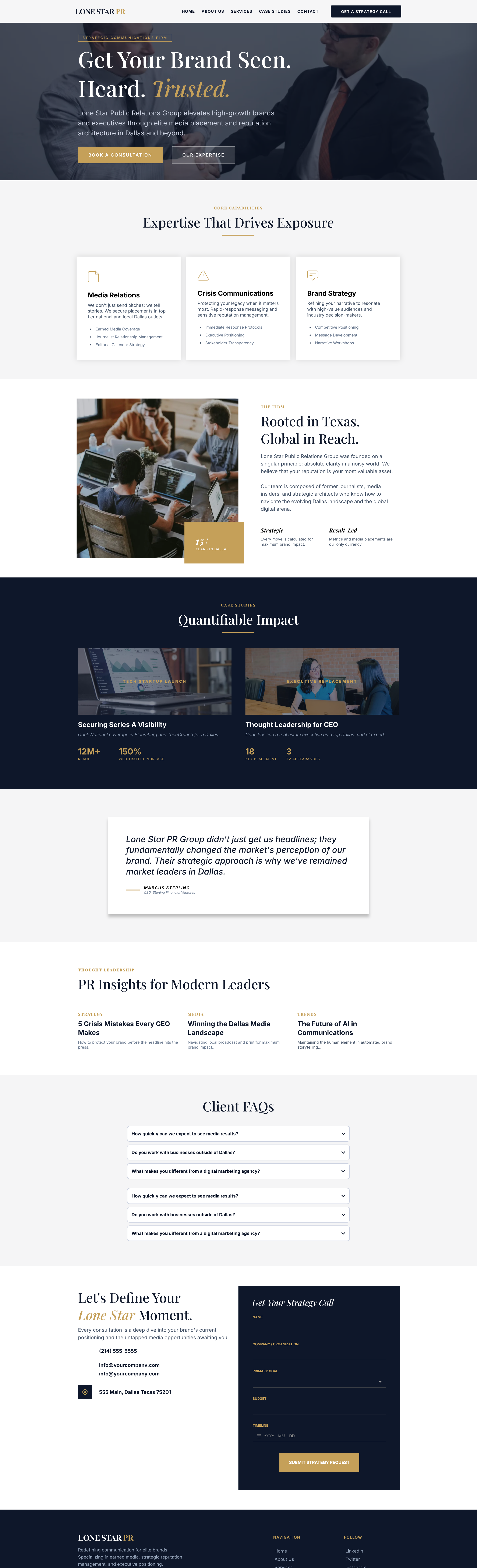 Public Relations Firm Website