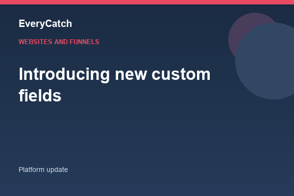 Introducing new custom fields
