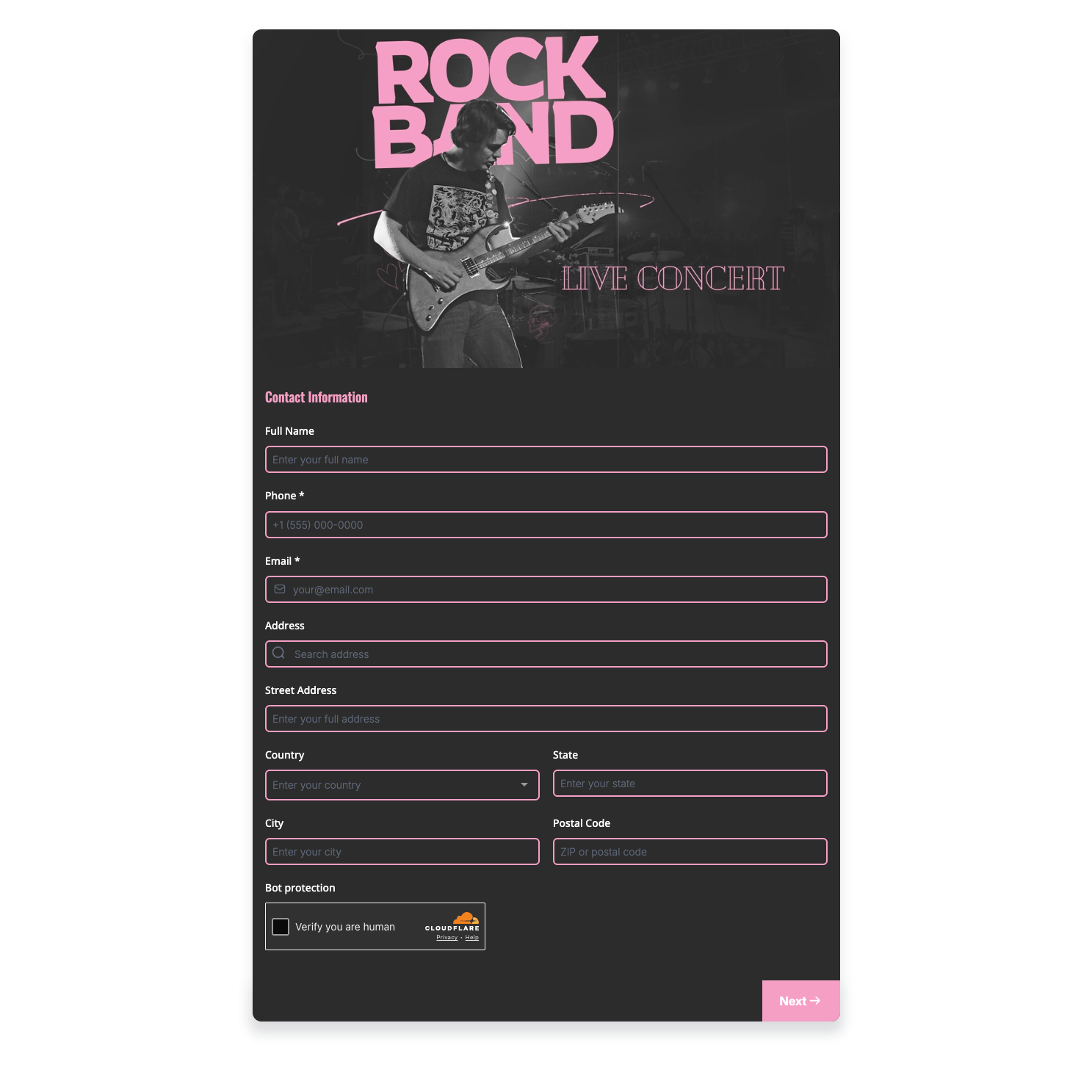 Event Tickets Ordering Form - Survey
