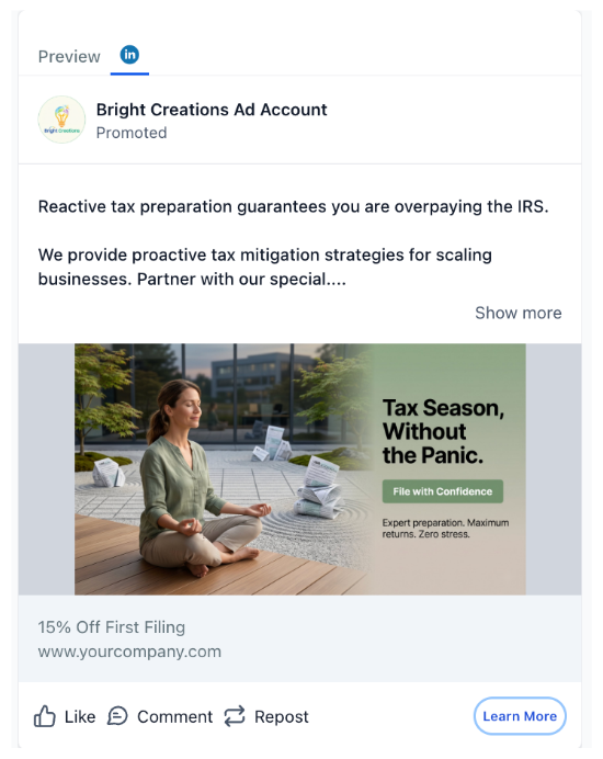 Tax Specialist - LinkedIn Ad