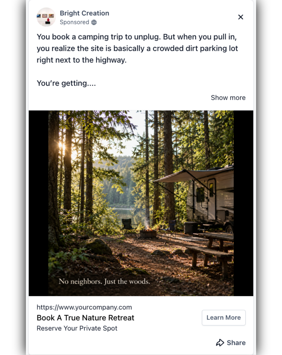Campground & RV Park - Facebook Ad