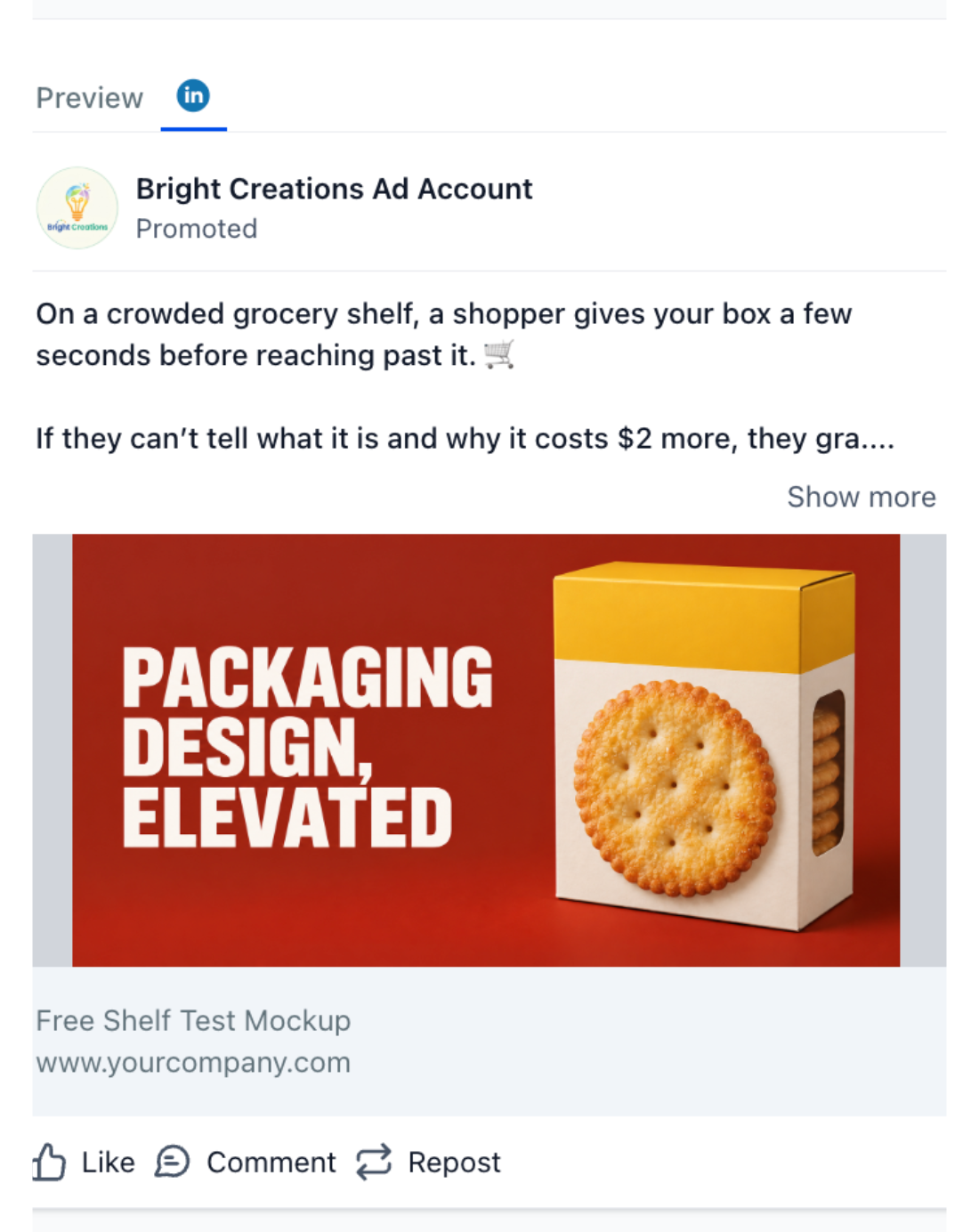 Packaging Designer - LinkedIn Ad