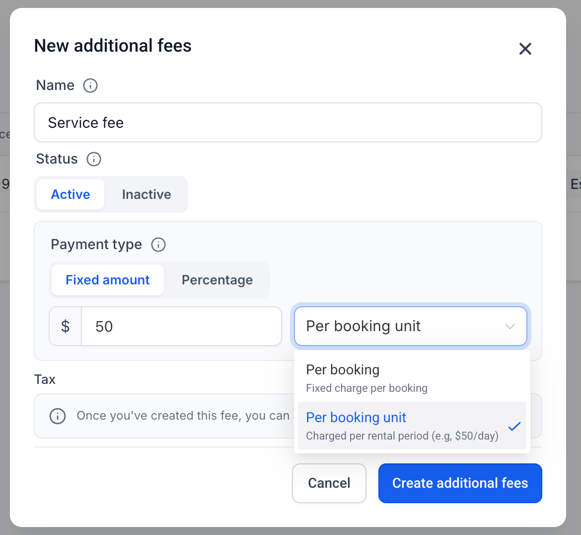 New additional fees