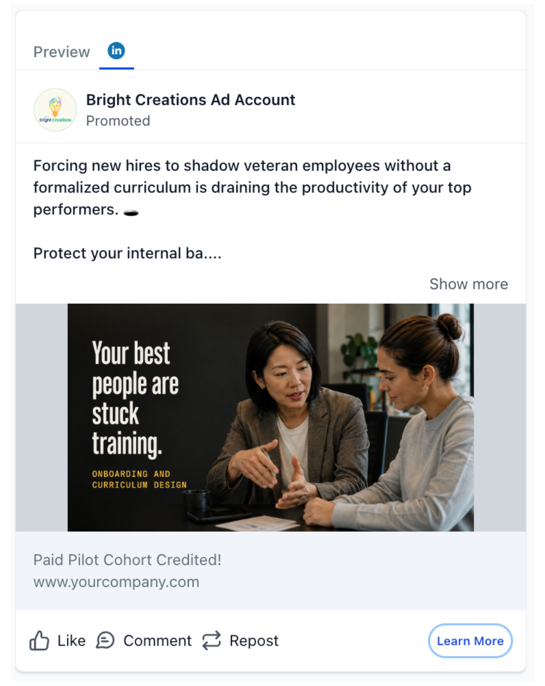 Learning Specialist - LinkedIn Ad