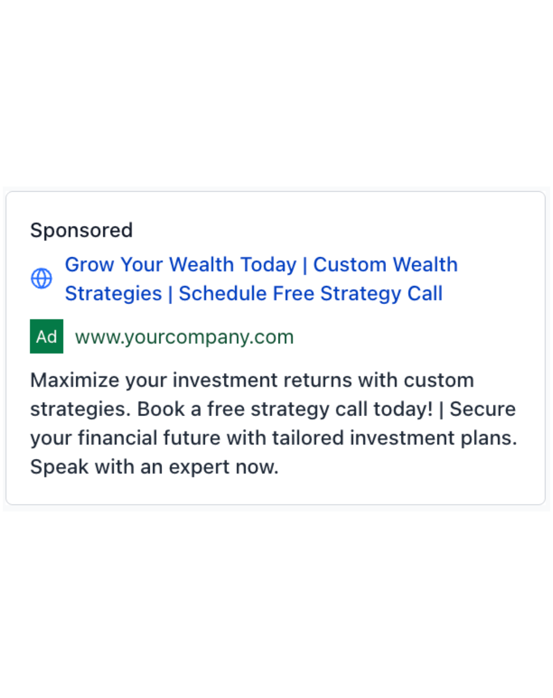 Financial Investor - Google Ad