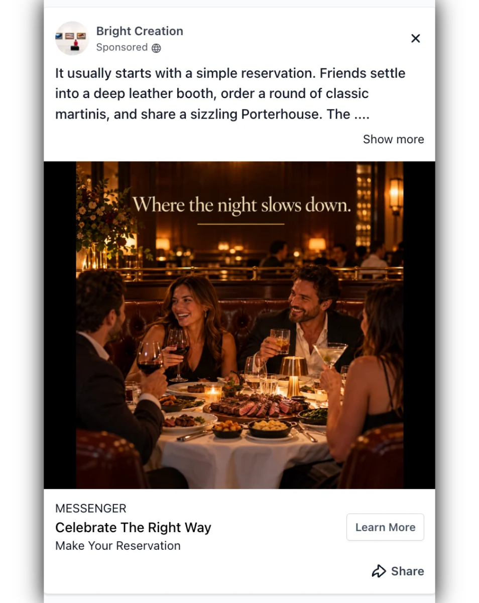 Prime Steakhouse & Grill - Facebook Ad