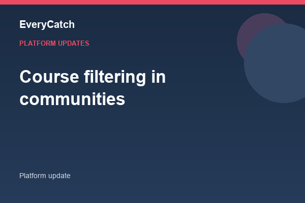 Course filtering in communities
