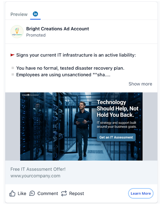 IT Advising - LinkedIn Ad