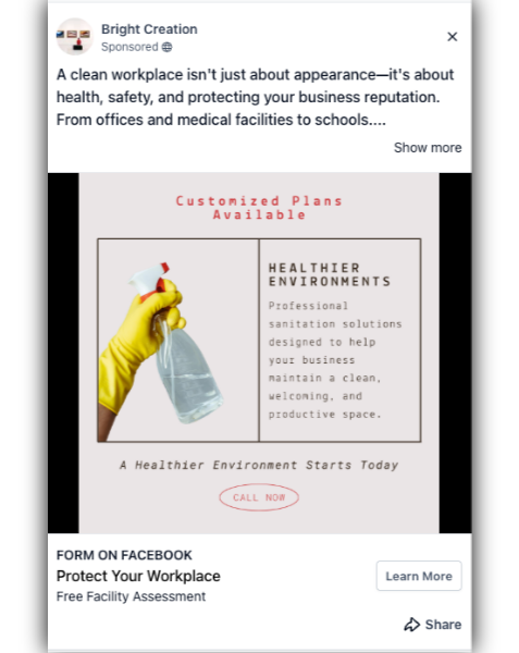 Sanitation - Facebook Ad