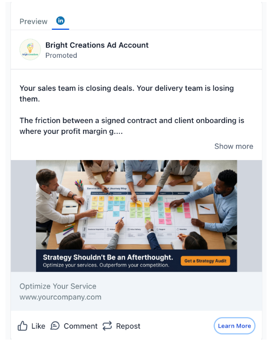 Services Strategies - LinkedIn Ad