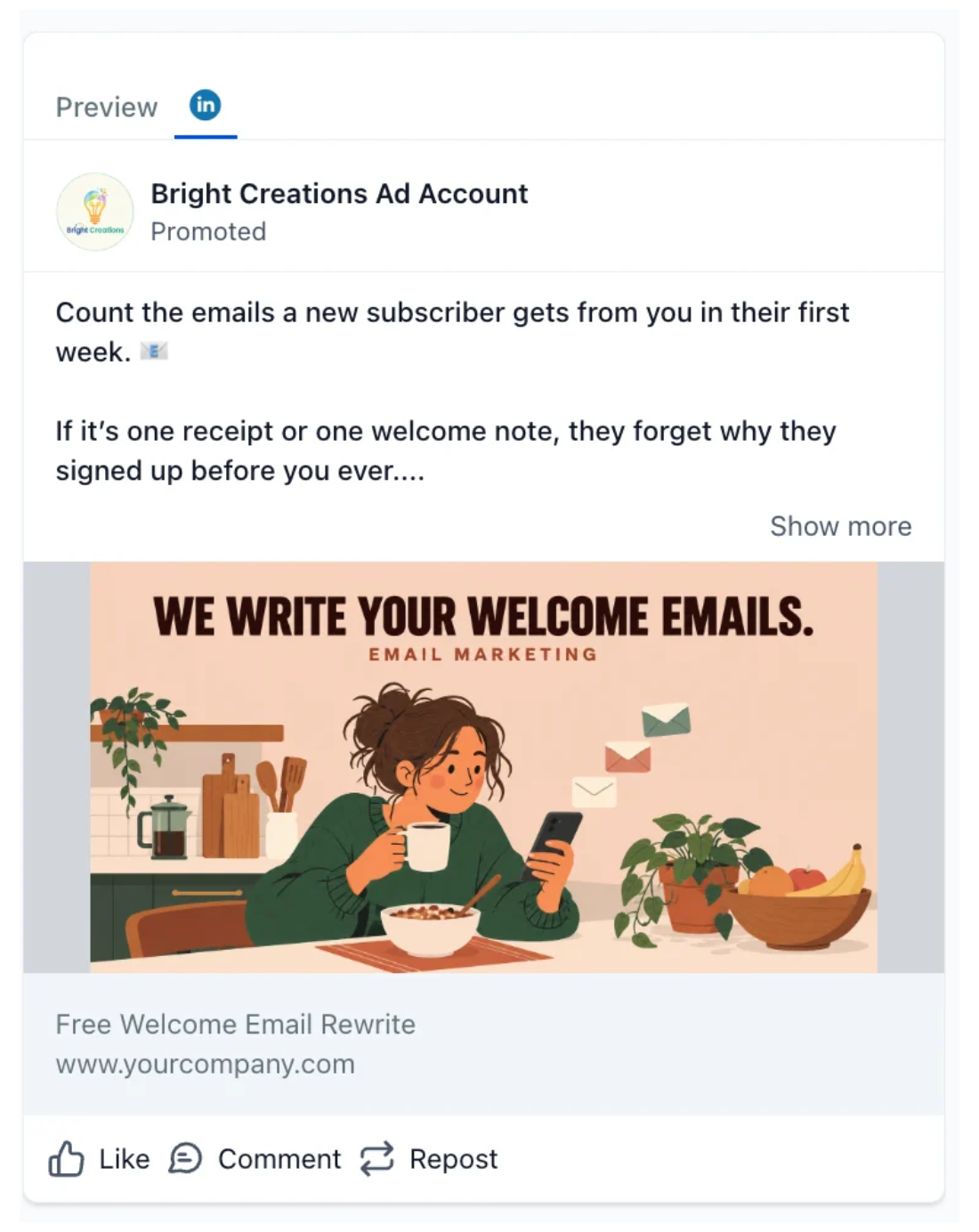 Email Marketing Agency - LinkedIn Ad