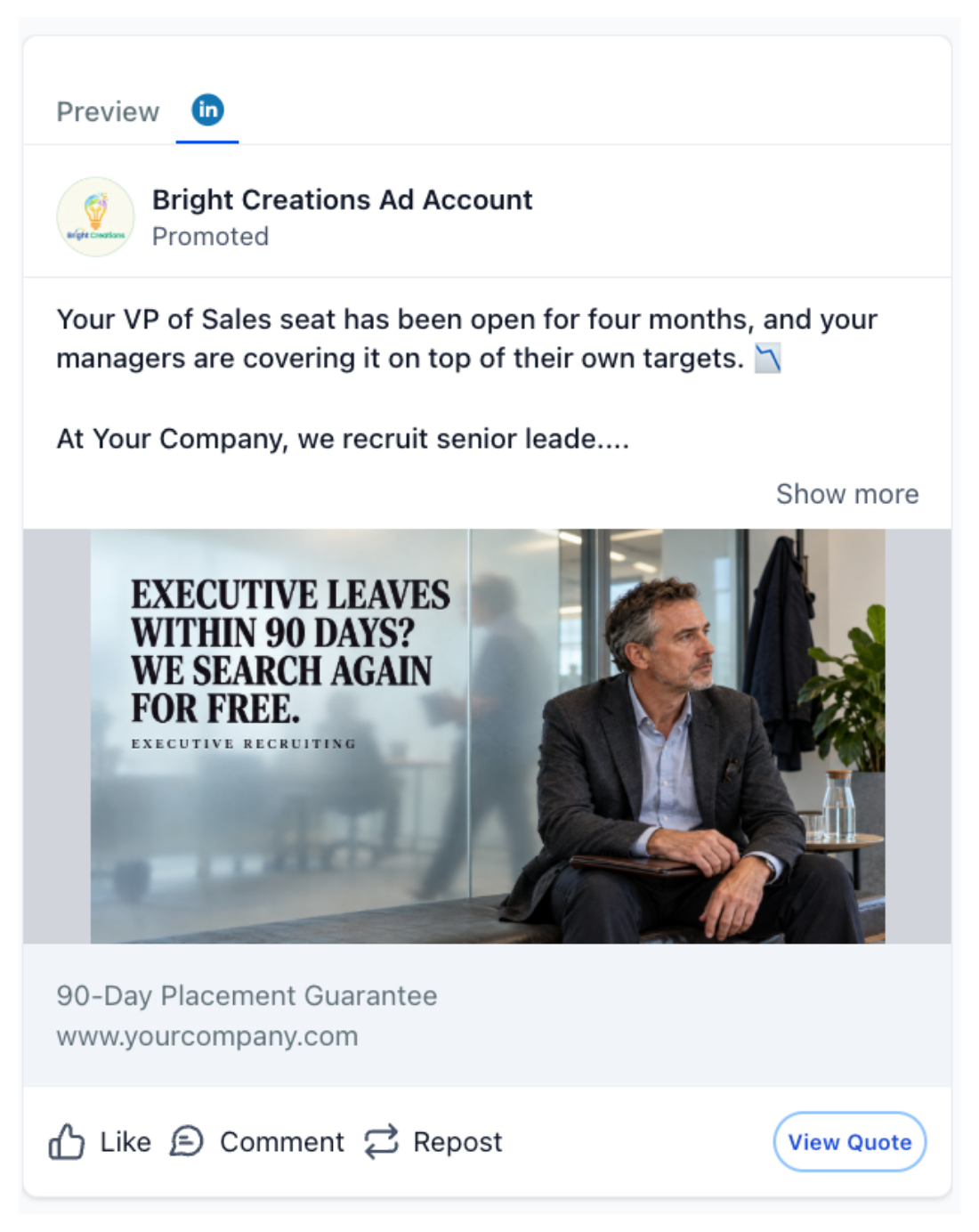 Executive Recruiter - LinkedIn Ad