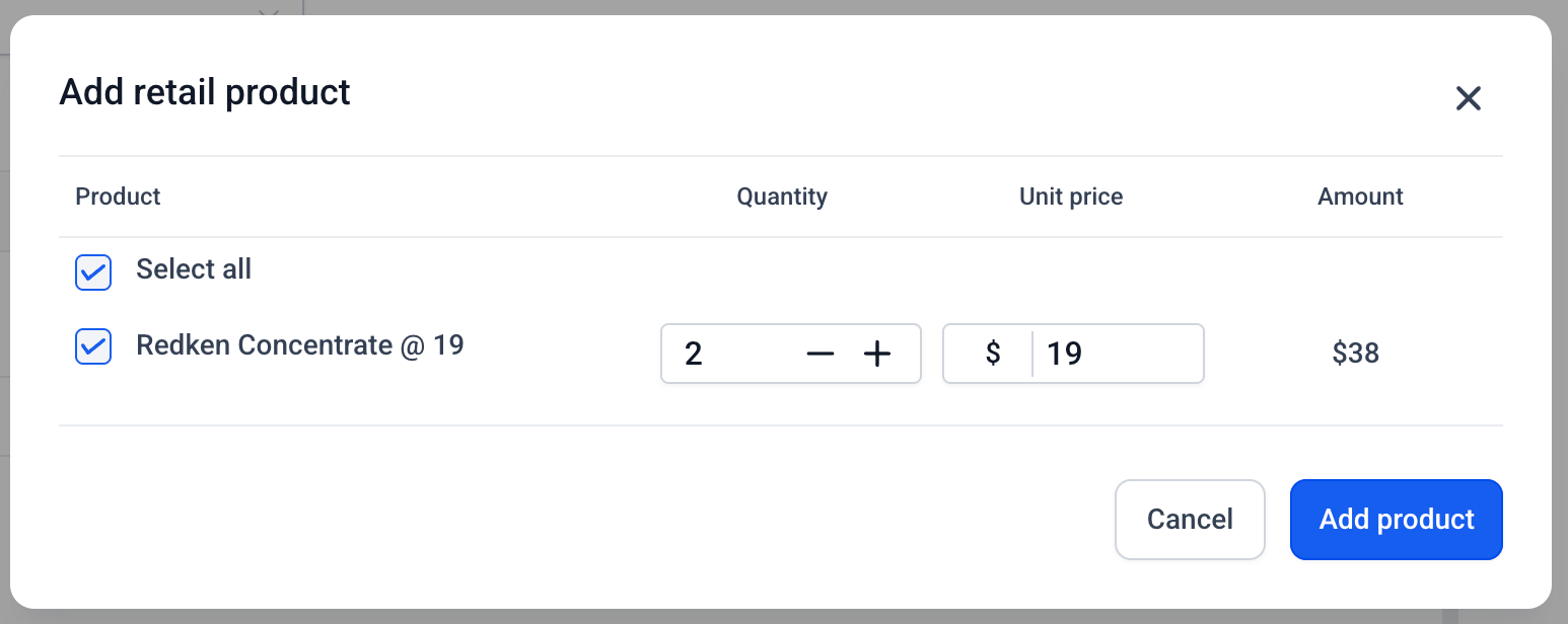 adding retail product