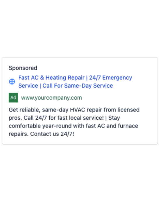 Licensed HVAC - Google Ad
