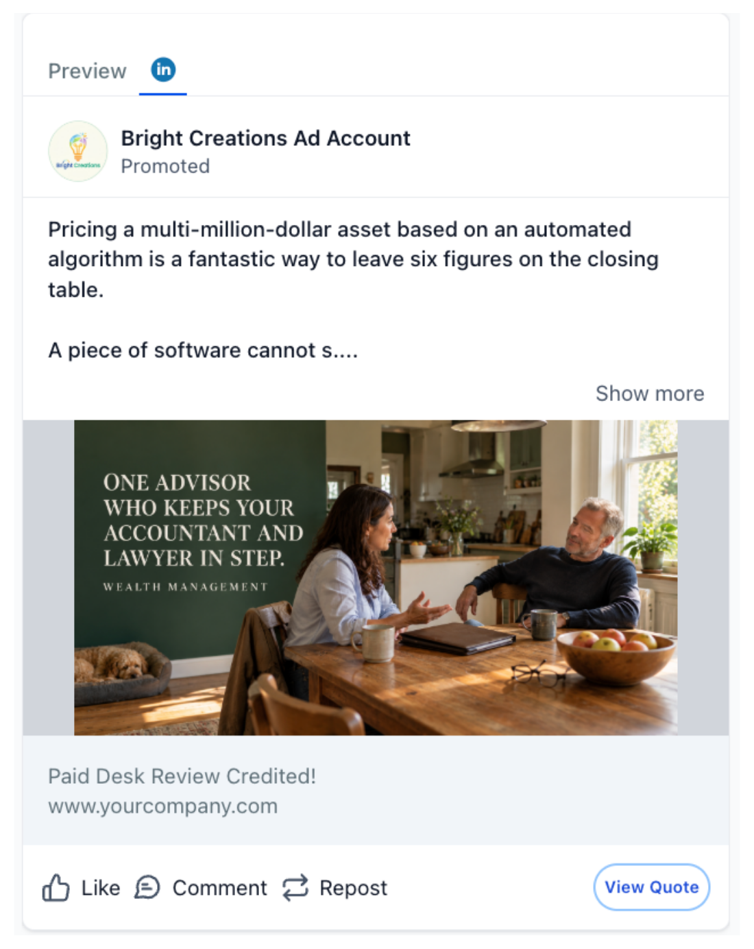 Real Estate Appraiser - LinkedIn Ad