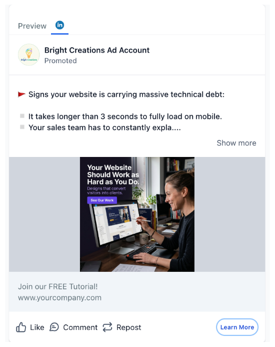 Web Designer - LinkedIn Ad