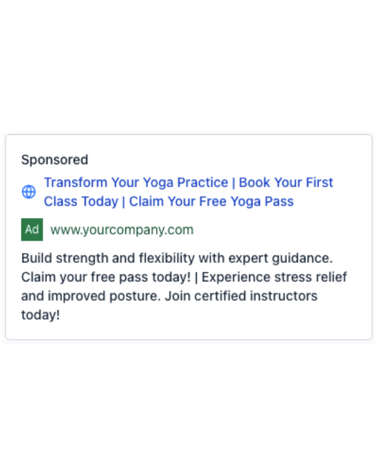 Yoga Classes - Google Ad