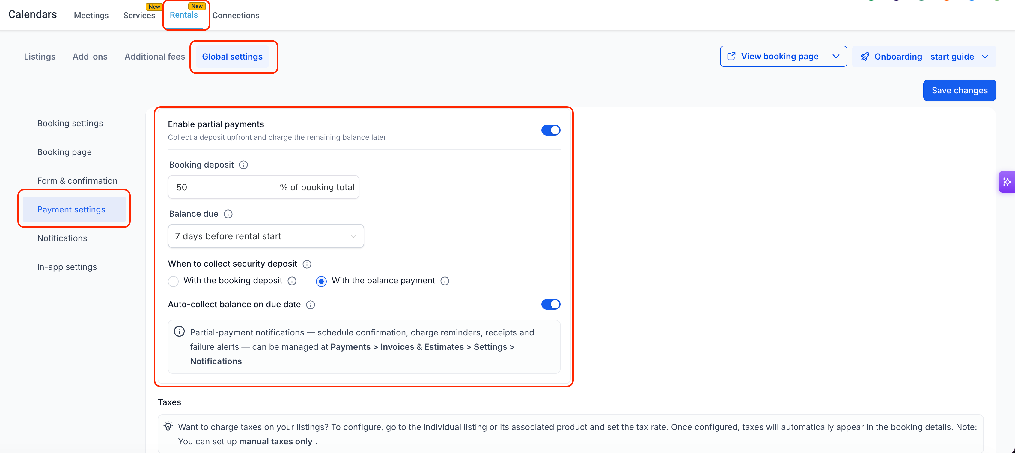 enable partial payments
