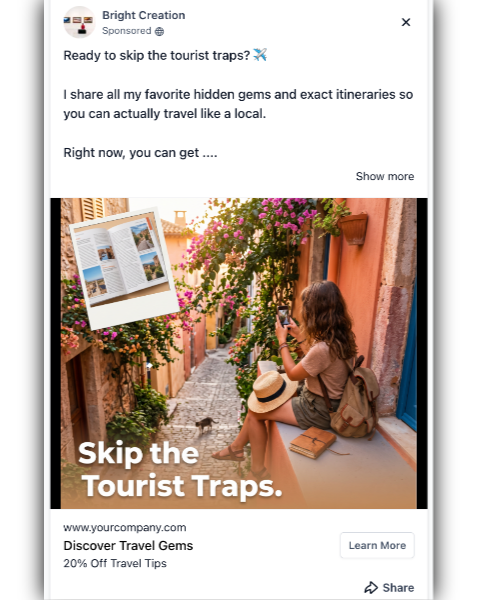 Travel Blogger - Facebook Ad