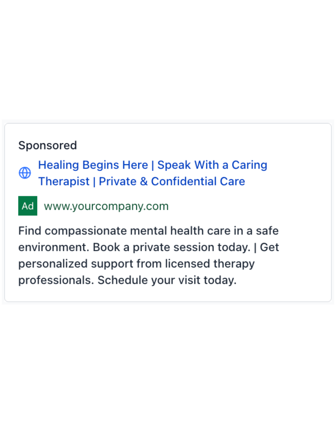 Mental Health Clinic - Google Ad