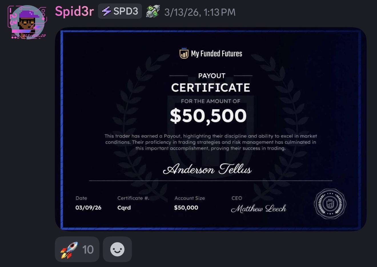 Approved student payout