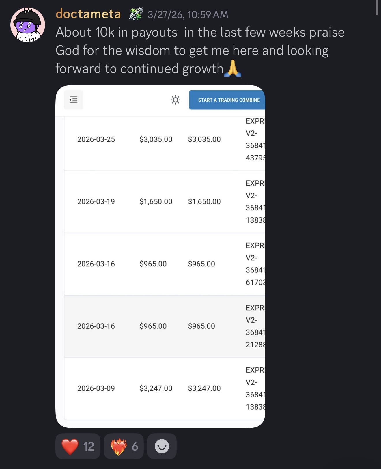 Approved student payout