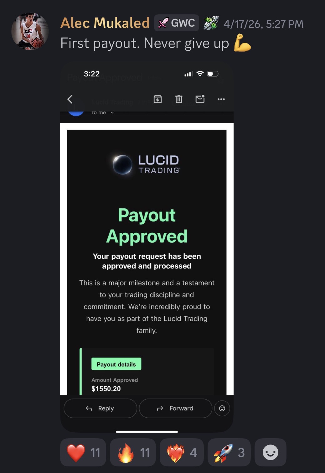 Approved student payout