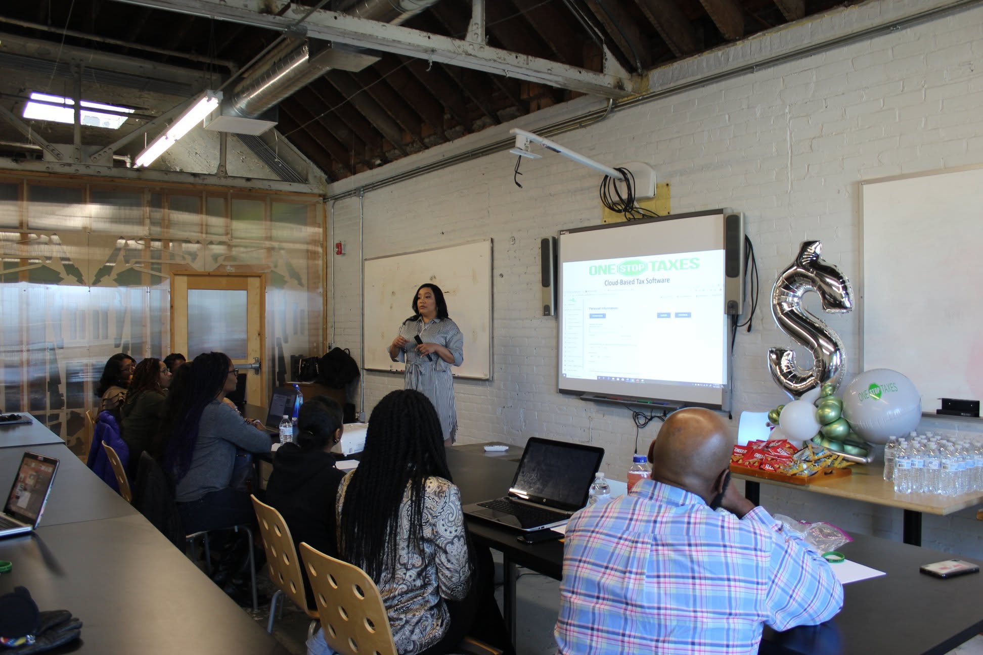 Shamis training a classroom of tax pros