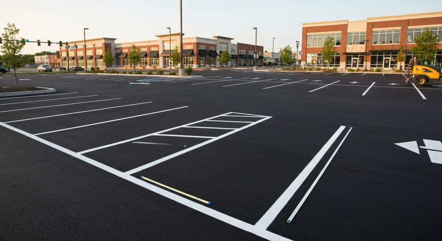Commercial asphalt parking lot