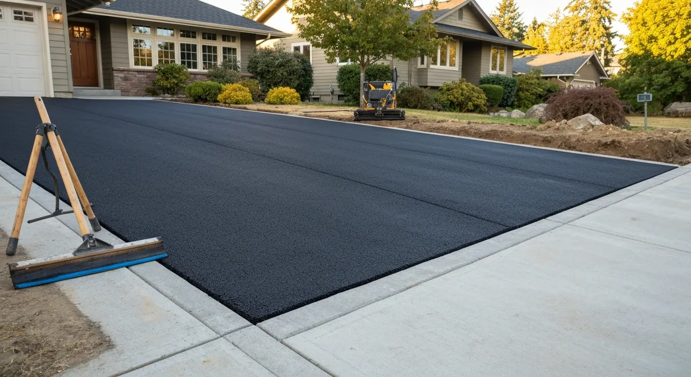 Asphalt driveway installation
