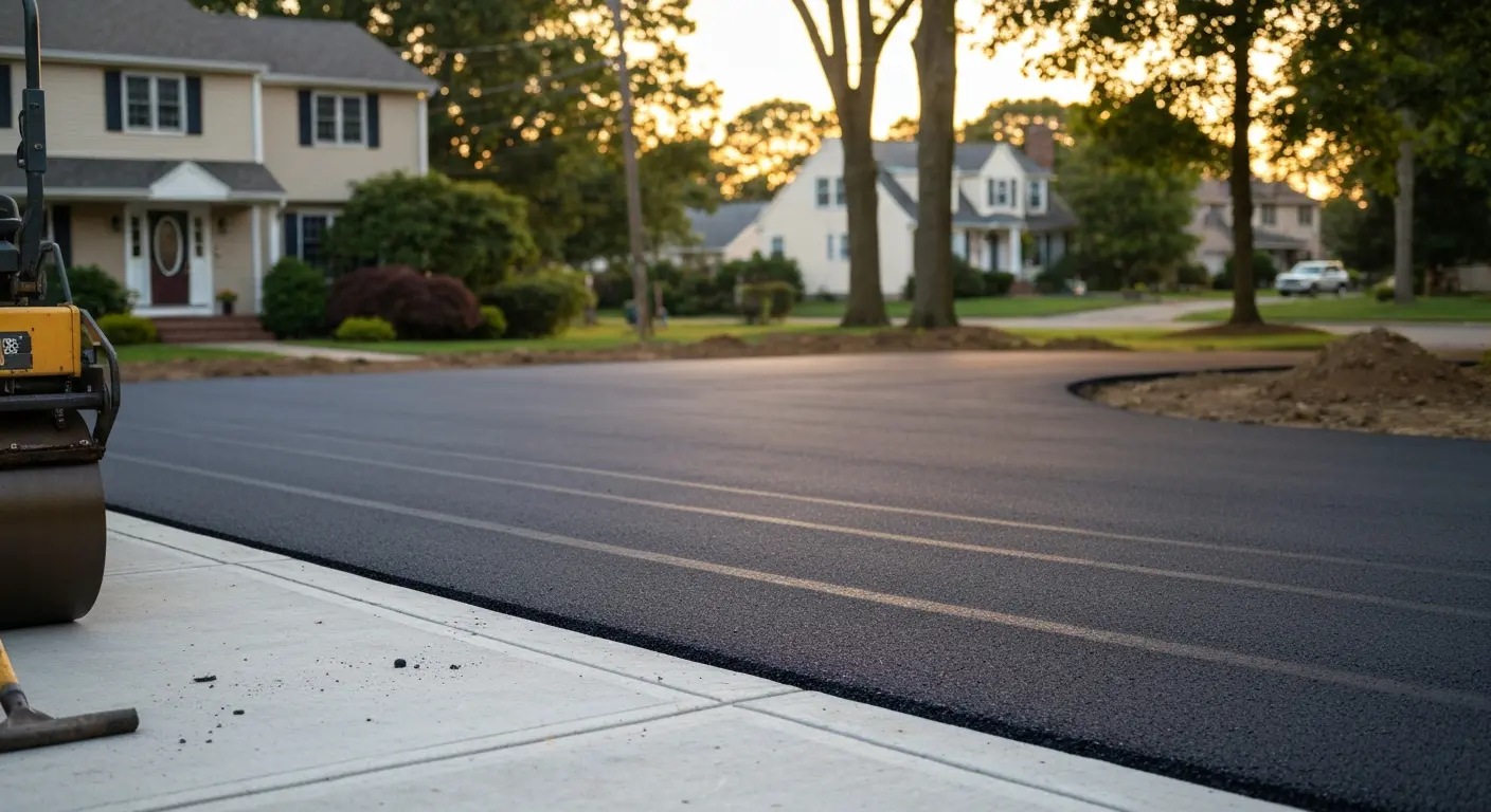 Asphalt paving project in Hicksville