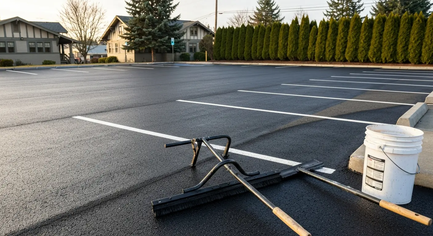 Sealcoated asphalt surface