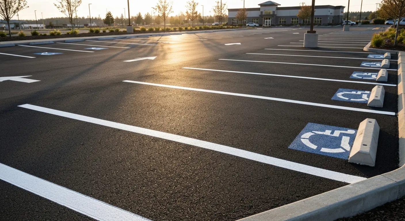 Commercial parking lot paving