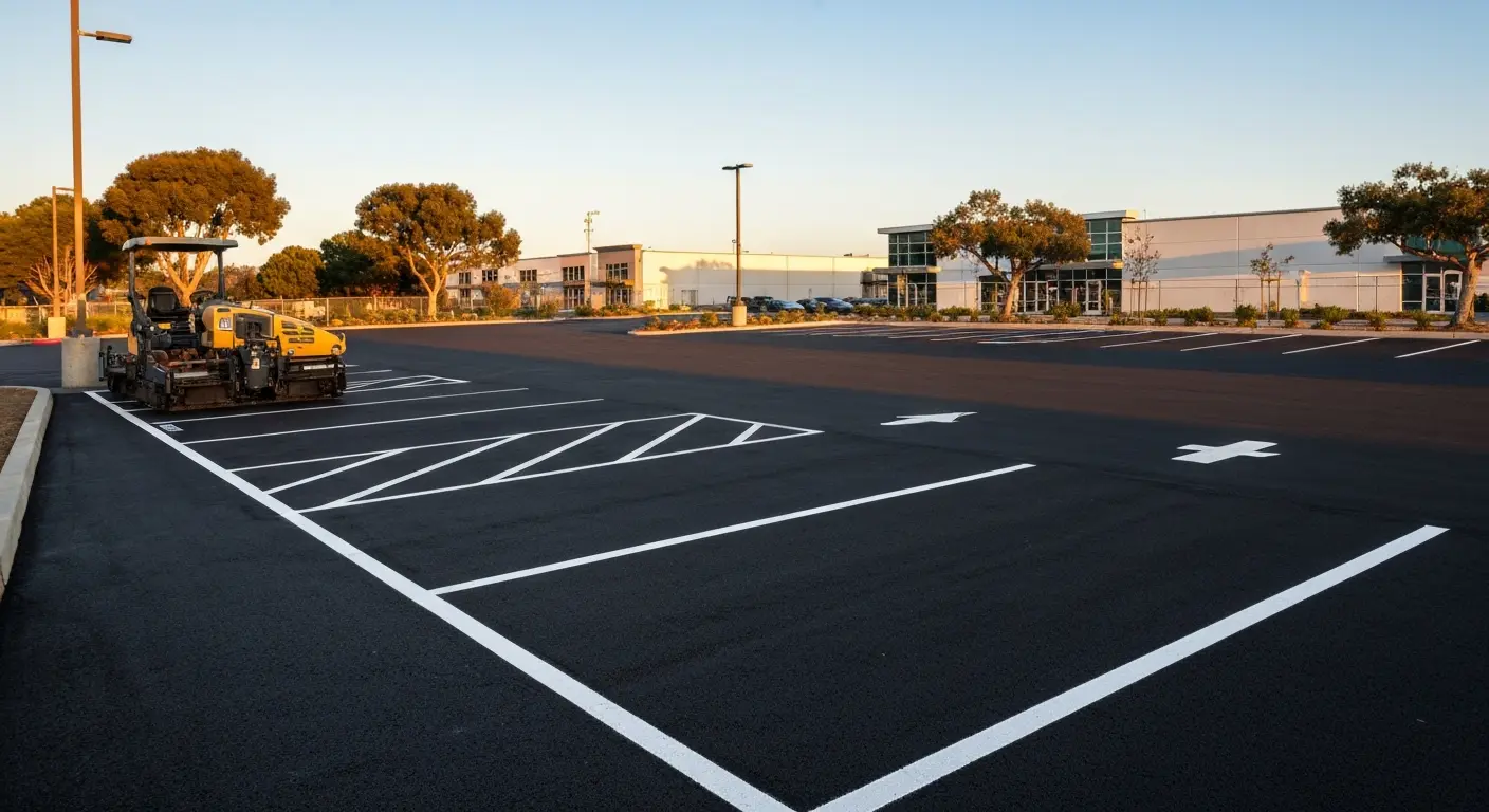 Commercial parking lot paving